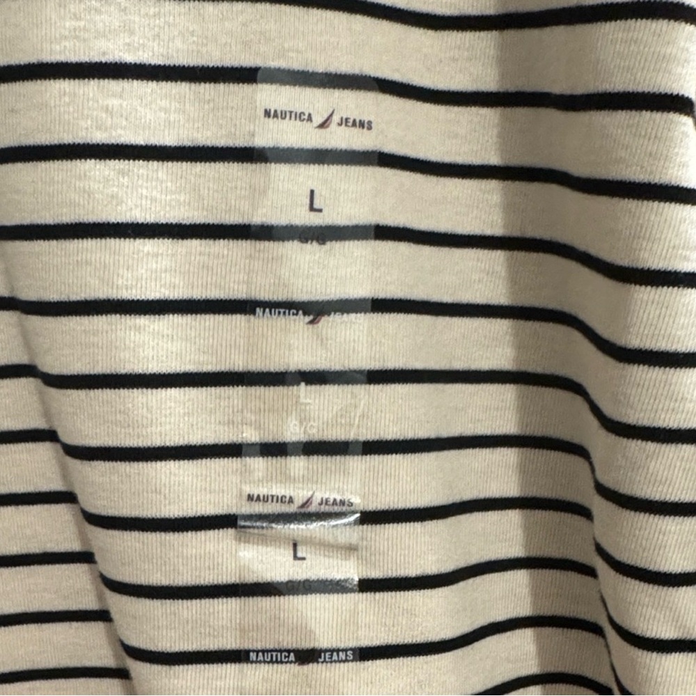 Nautica Striped Colorblock Long Sleeve Top NWT Red Navy L - Picture 5 of 5